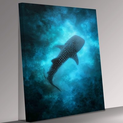 Walhai Ozean Leinwandbild, Tiefsee Meereslebewesen Wandbild Bild