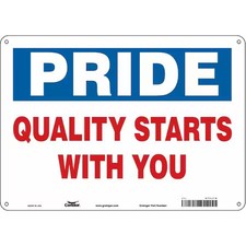 Condor 475J76 Safety Sign, 10 In Height, 14 In Width, Polyethylene, Horizontal