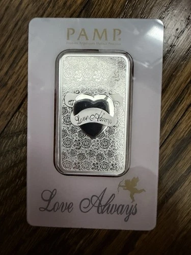 PAMP Suisse Love Always 1 oz .999 Fine Silver Bar with Assay