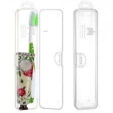 2PCS Travel Size Toothbrush Cases, Plastic Travel Toothbrushes Holder Transpa...