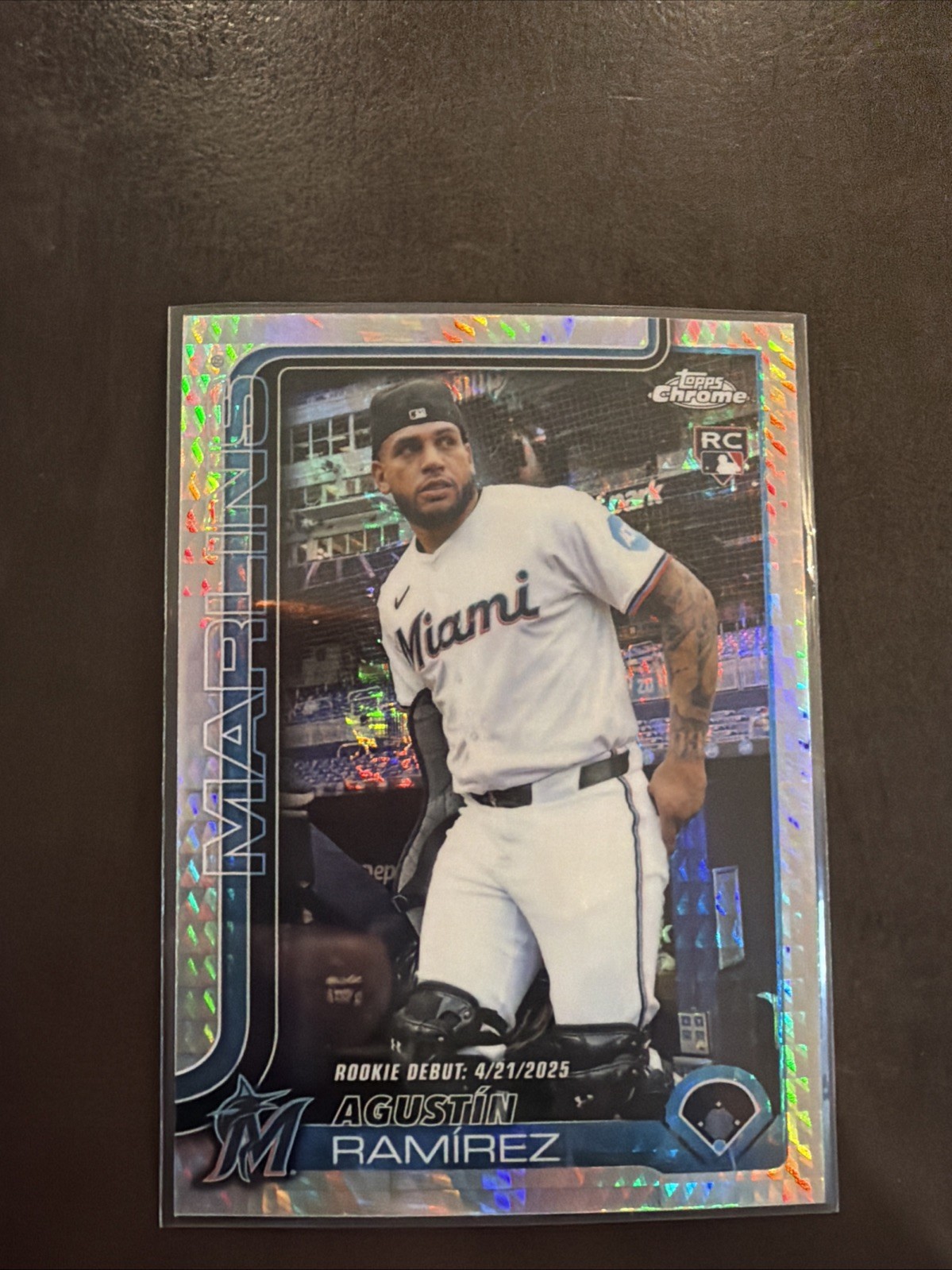 2025 Topps Chrome Update Agustin Ramirez Prism Refractor #USC38 Miami Marlins