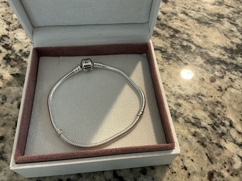 Authentic Pandora Moments Sterling Silver Snake Chain Bracelet 19cm