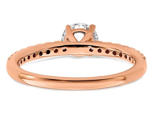 1/2 Carat (ctw Color SI1-SI2, G-H-I) Lab Grown Diamond Ring 14K Rose Gold - 第 5/5 張圖片