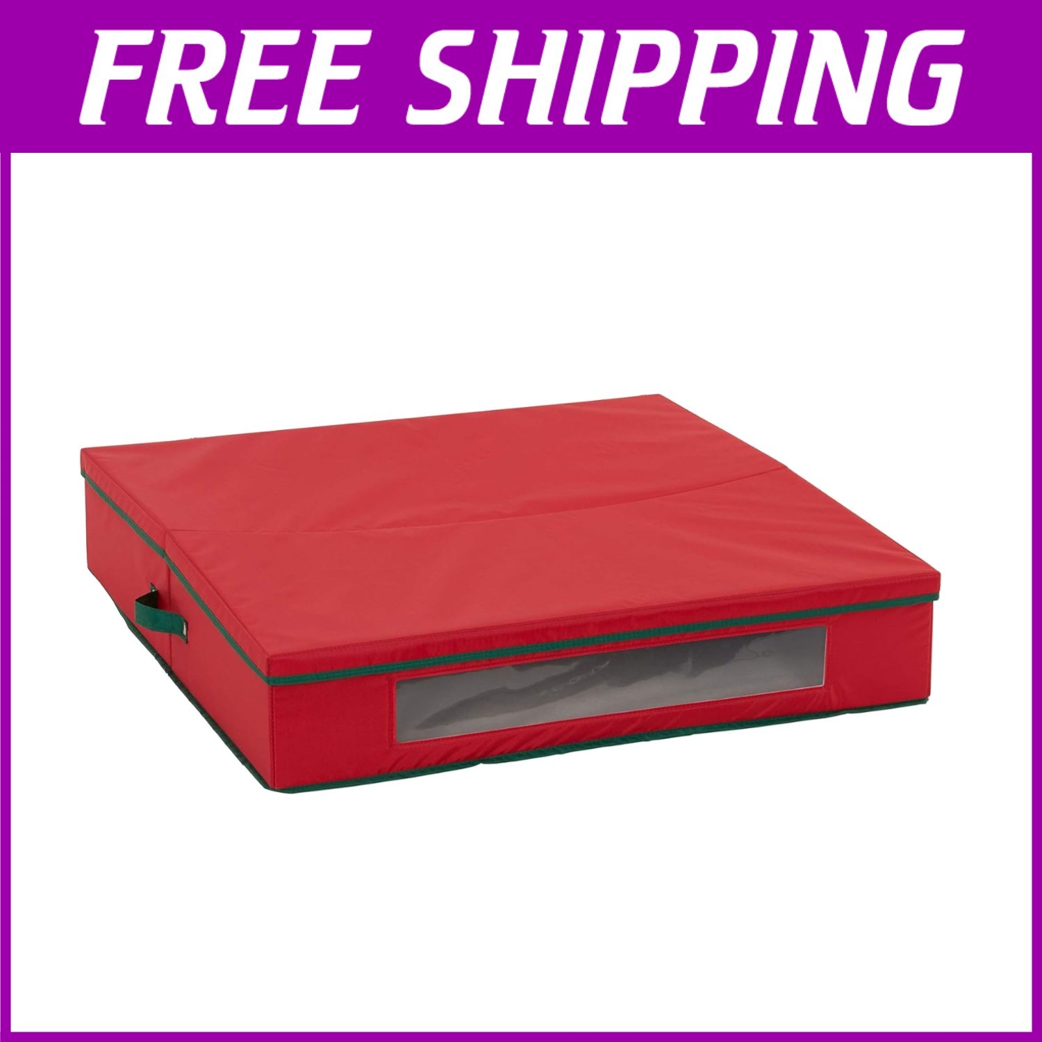 Red Christmas Wreath Storage Container for Easy Safe Organization