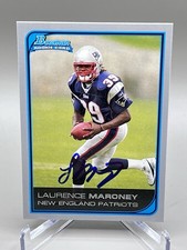 ON CARD BLUE AUTO! 2006 Laurence Maroney Bowman #126 New England Patriots Rookie. rookie card picture
