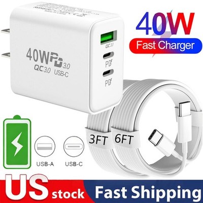 40W Super Fast Charging Type C Wall Charger For Google Pixel 10a 9 8 7 6 5 Pro a