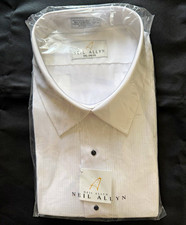 Neil Allyn 3XL 34/35 White Pleated Tuxedo Shirt Regular Collar