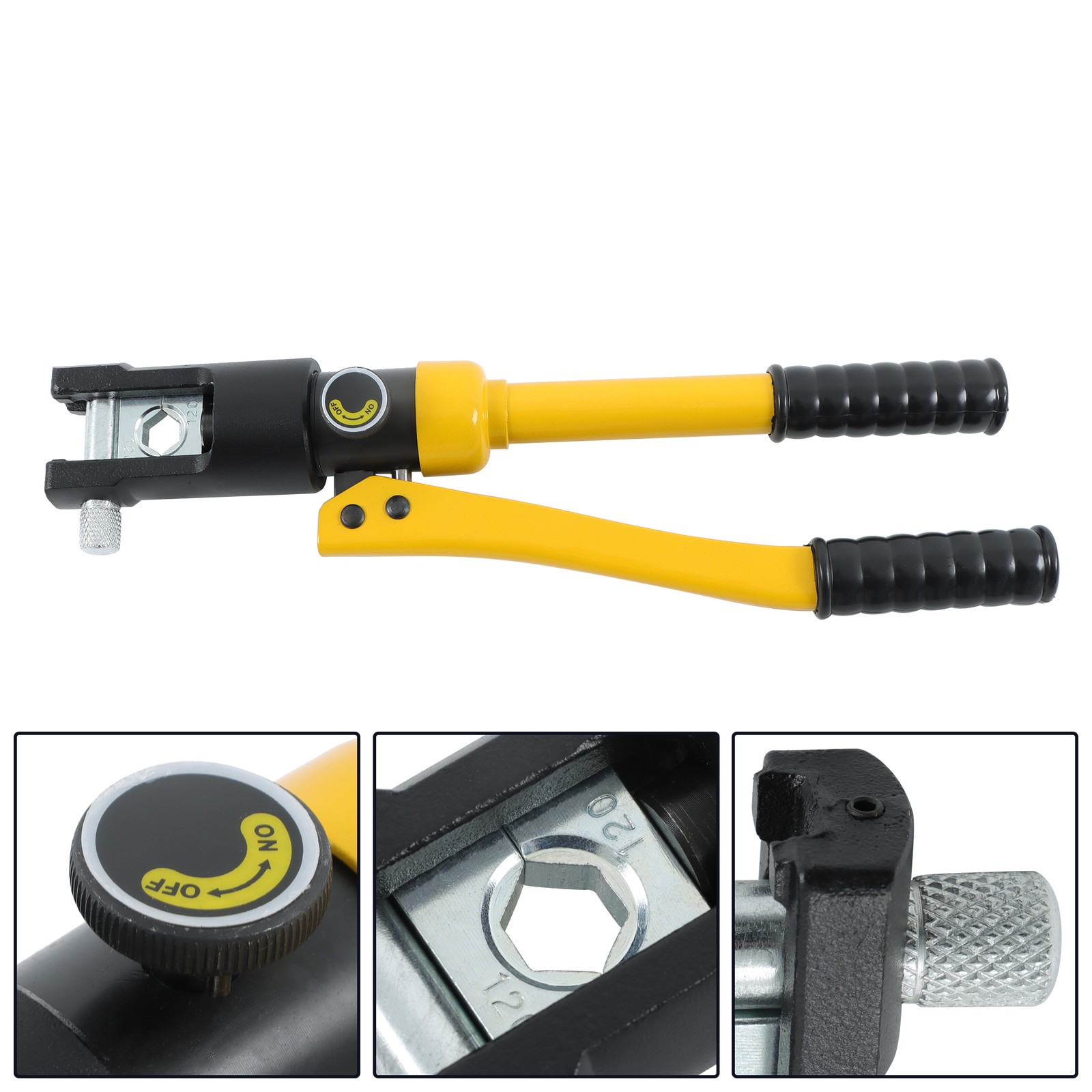 12T Hydraulic Wire Crimping Tool Cable Lug Terminal Crimper w/8 Dies YQK-120