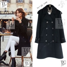 $7.6K CHANEL 12A Black Double Wool 100% Coat Karl Lagerfeld 38 40 US 6 8