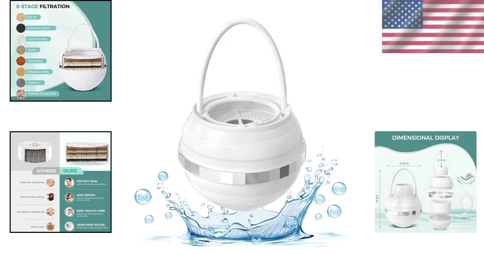 Bath Filter for Tub Water Filter with Overflow Removes Chlorine Fluoride Cont... - Image 2 of 4