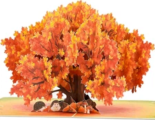 Maple Tree Pop up Card, Leaf, Leaves, 3D Greeting Cards, Gifts for Fall Birthday