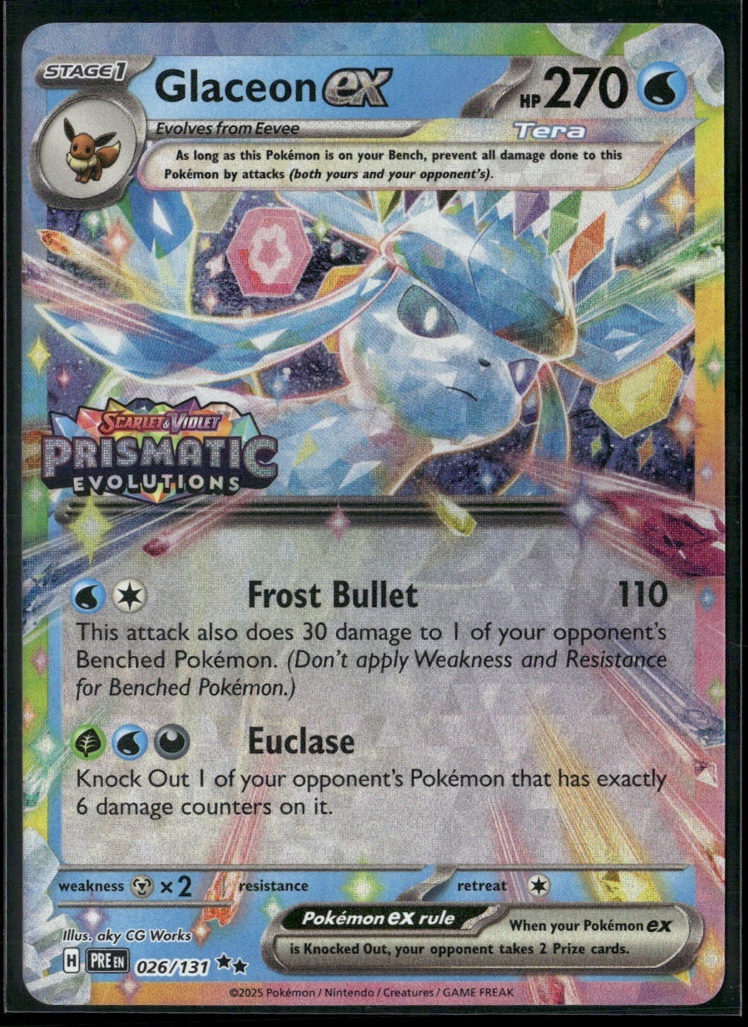 Glaceon EX Prismatic Evolutions STAMPED Promo 026/131 Pokemon 2025