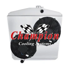 DR 3 Row Radiator,Shroud,SPAL 12" (M.P.)Curve Pull Fans for 1954-1956 Olds 88