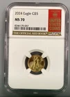 2024 US 1/10th ozt Gold $5 Eagle Coin NGC MS70 L24436
