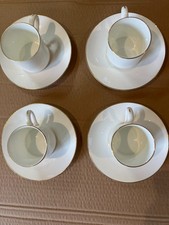 Wedgwood Signet Gold Set of 4 demi tasse coffee cups and saucers - free post