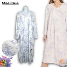 NWD Miss Elaine Women's M Floral Pintucked Nightgown 517813 -Lavender Tulip
