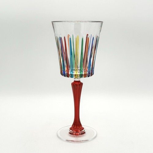 Murano Wine Glass CC Zecchin Style Made In Italy Very Colorful Hand Blown
