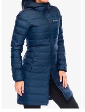 Daunenmantel Damen Columbia Lake 22 II Down Long Hooded Jacket - collegiate navy