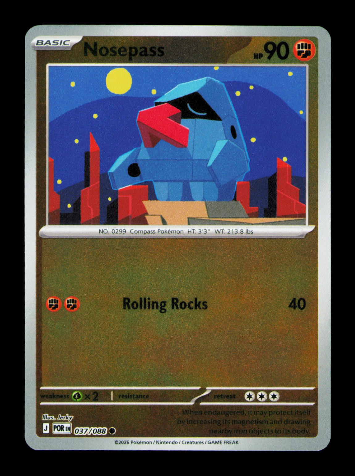 Nosepass Reverse Holofoil Common ME03: Perfect Order 037/088 NM