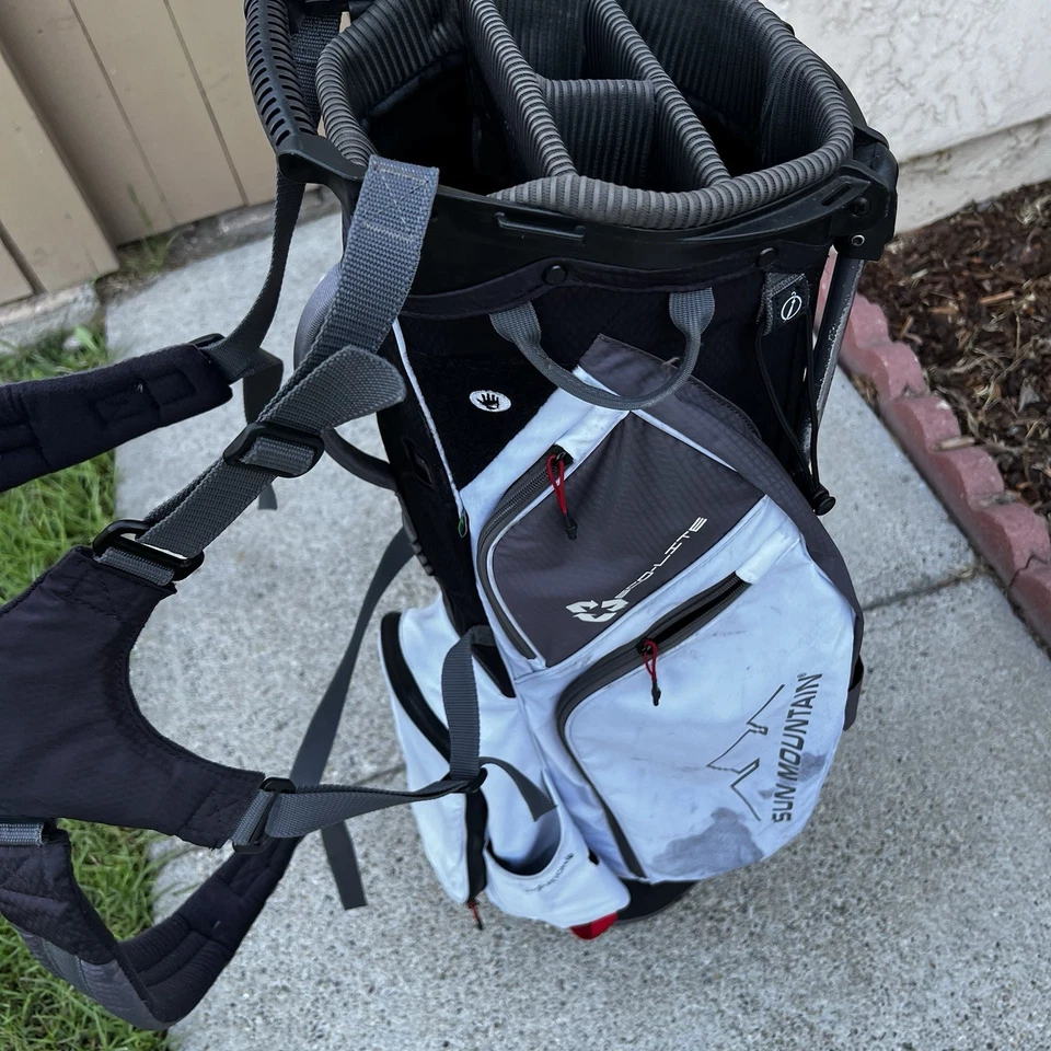 Sun Mountain Eco-Lite Stand Golf Bag 4-Way Divider Dual Strap Light Gray/Black - Image 2 of 4