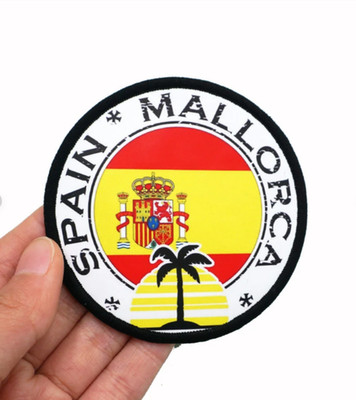 STRIKING MALLORCA SPAIN PRINTED IRON-ON PATCH...
