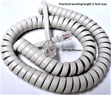 5-Pack Lot Off Soft White 9Ft NEC Phone Handset Cord DTH DTP DTR DTU 8D 16D 32
