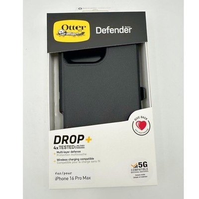 OtterBox Defender Case with Holster Case for iPhone 16 Pro Max, Black Case