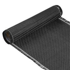 Carbon Fiber Fabric 2ft x 8" Cloth Sheet Roll 2x2 Twill Weave 3K 220g Black