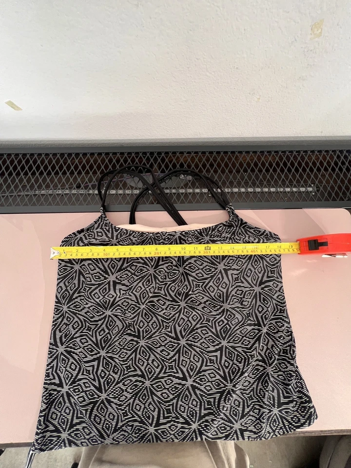 Top de natación Merona Tankini XL negro acolchado Foto 3 de 4