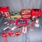 Lot of Coca-Cola Vintage Ornaments, Tins, Tray, Trinkets - AS IS