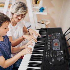 Electronic Learning Keyboard 61 Keys Digital Piano Recording Microphone Included