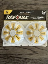 Rayovac Size 10 Hearing Aid Batteries 32 Pack Batteries Best By 12/26 New