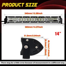 Dual Row 7"14"20"26"32"38"44"50" Spot Flood Combo LED Light Bar Offroad 4WD SUV