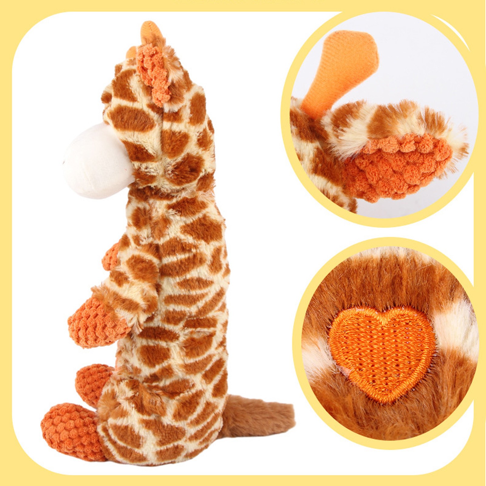 (Giraffe)Dog Plush Toy Interactive Plush Dog Squeaky Toy Reduce Boredom Stuffed