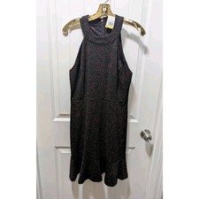 NEW! Michael Kors Sleeveless Black Dress Burgundy Stars Size M Spring Summer
