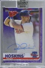 2019 Topps Clearly Authentic Auto Purple 4/10 Rhys Hoskins #CAA-RH Auto 3f2