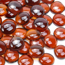 1LB Amber Flat Glass Marbles for Vases, Gemstone Beads Vase Filler Decorative Gl