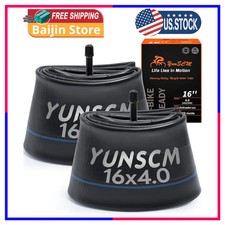 2 Pcs YUNSCM 16x4.0 Fat Tire E-Bike Inner Tubes Schrader Valve 16 x 4.0 Bicycle