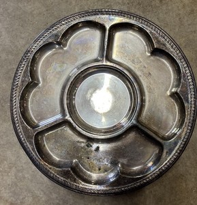FB Rogers Vintage Silver On Copper Mid-Century 1970 15” Spinning Lazy Susan Tray