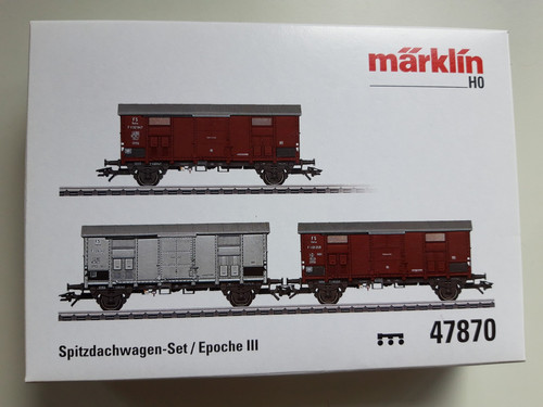 Märklin 47870 Spitzdachwagen Set FS italienische Staatsbahn | Zustand: Neu