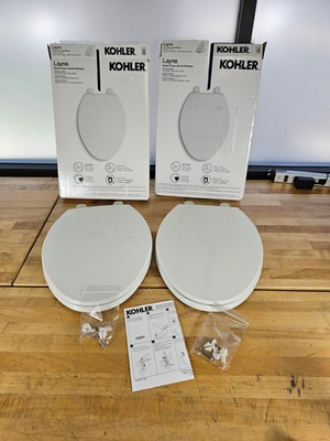 #ad 2 PACK Kohler Layne Elongated Toilet Seat Antimicrobial Quiet Close $31.99