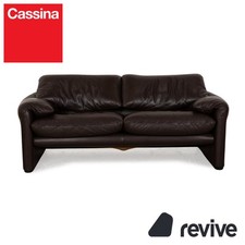 Cassina Maralunga Leder Zweisitzer Braun Dunkelbraun manuelle Funktion Sofa