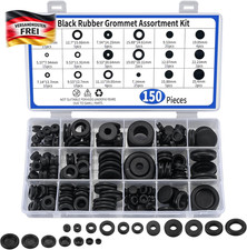 Kabeldurchführung Set 150 Tüllen Schwarz Dichtungsring für Wasser & Elektrogerät