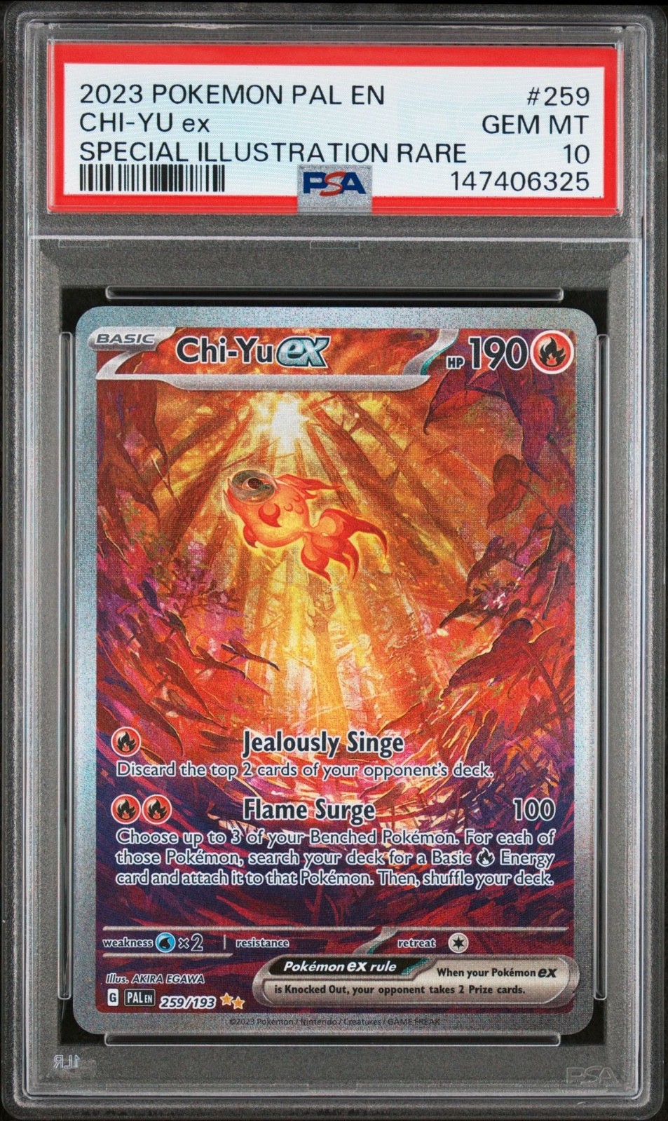 Pokemon Chi-Yu Ex Paldean Fates Special Illustration Rare #259 PSA 10 Gem Mint