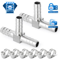 SchlauchtüLle 12Mm 3-Wege-T-StüCk Edelstahl Fitting FüR Kraftstoff Luft Gas 2