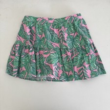 Tommy Bahama Skirt Skort Girl's Large 10-12 Lined Floral Pull On Pink Green