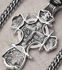 Men handmade christian cross pendant silver 925 Orthodox Baptism crucifix