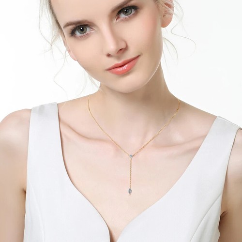 1ct Lab Created Necklace VS1 D Colour Excellent Cut 18K Gold Diamond Test Pass - Picture 4 of 7