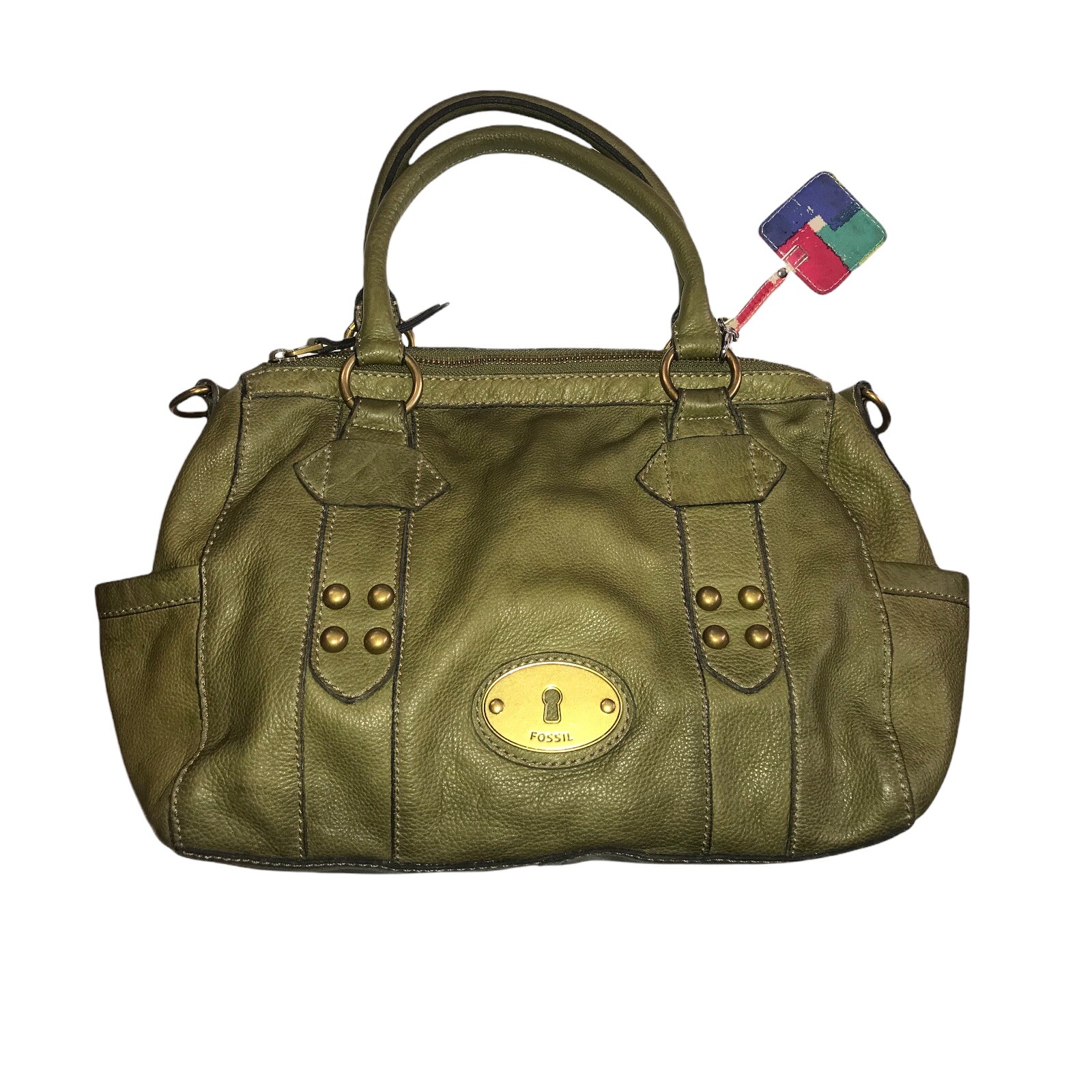 Vintage Long Live Green Color Fossil Bag Gem