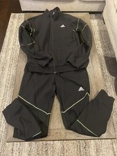 Mens Adidas Black Neon Sweatsuit Track Suit Pants Jacket Medium M